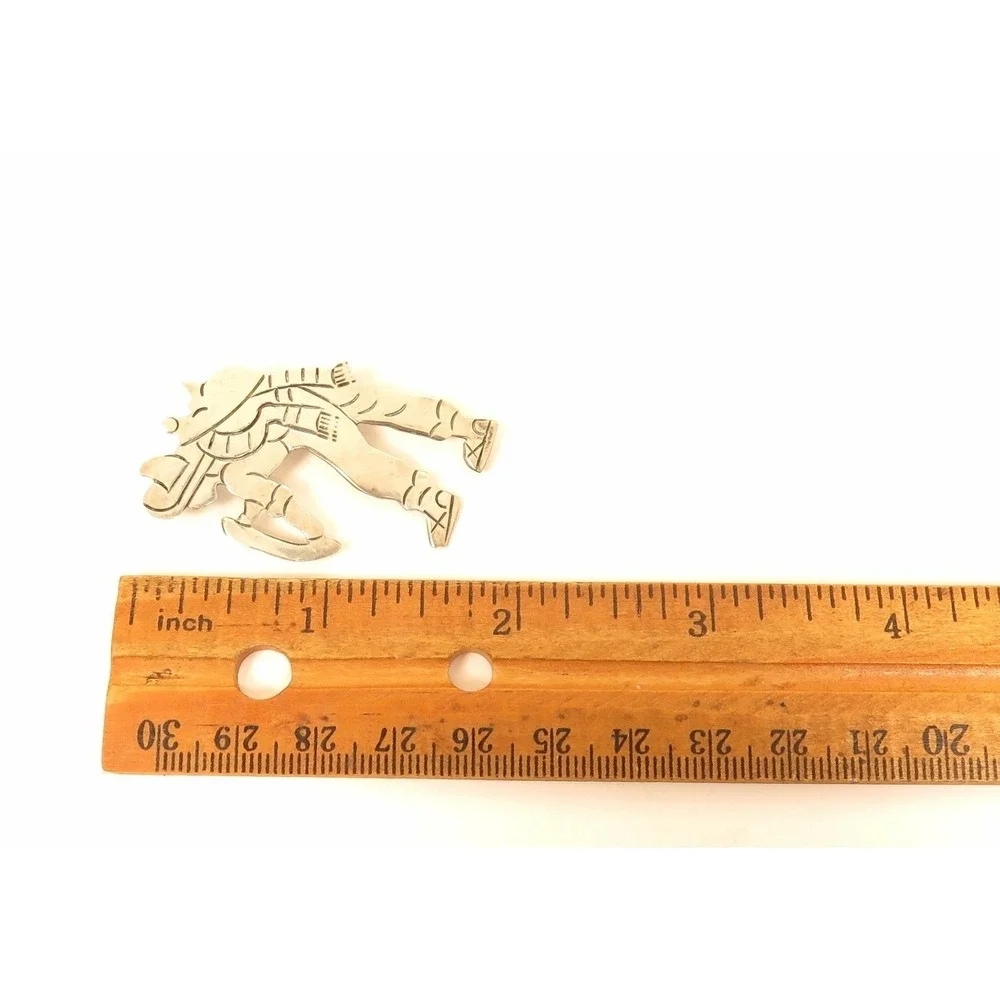 Vintage Sterling Silver Taxco Mexico JHP JM‎ 925 Field Worker Figural Signed Pin